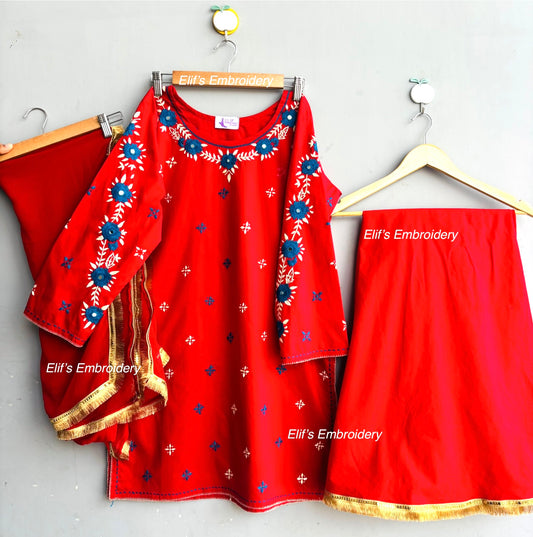 Arwa - 3Pc Hand Embroidered suit