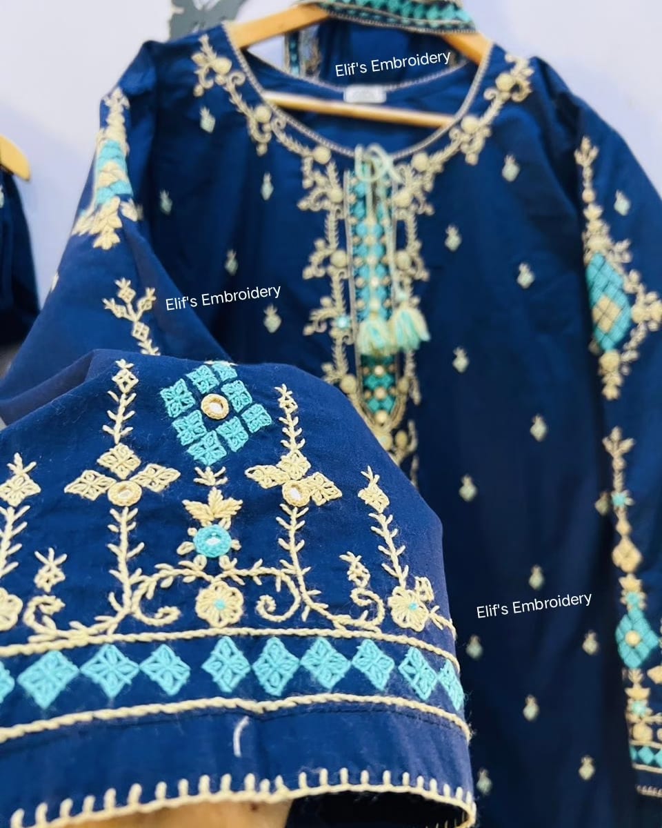 Ruq e Gul - 3Pc Hand Embroidered Suit