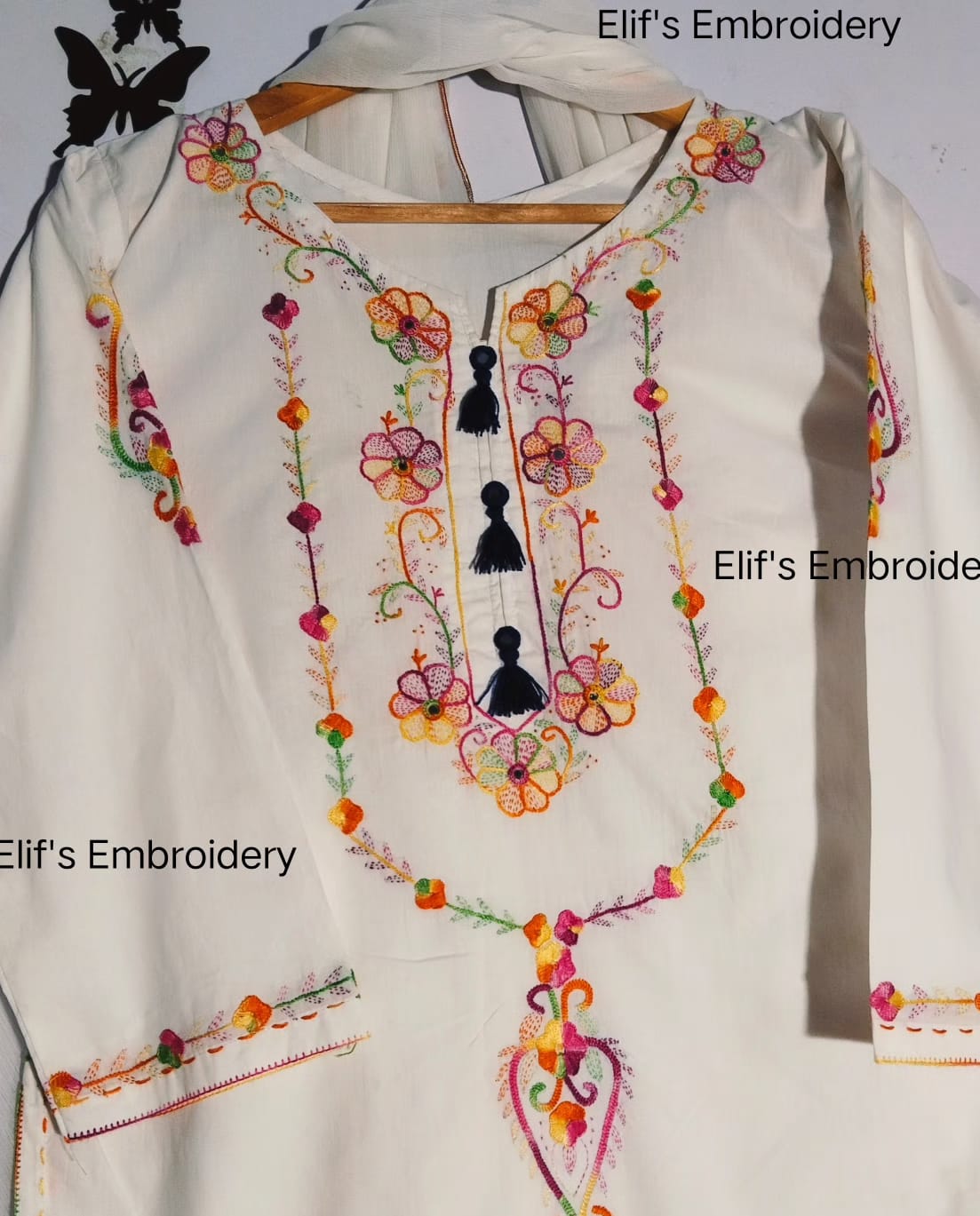 Hoor e Ain - 3Pc Hand Embroidered Suit