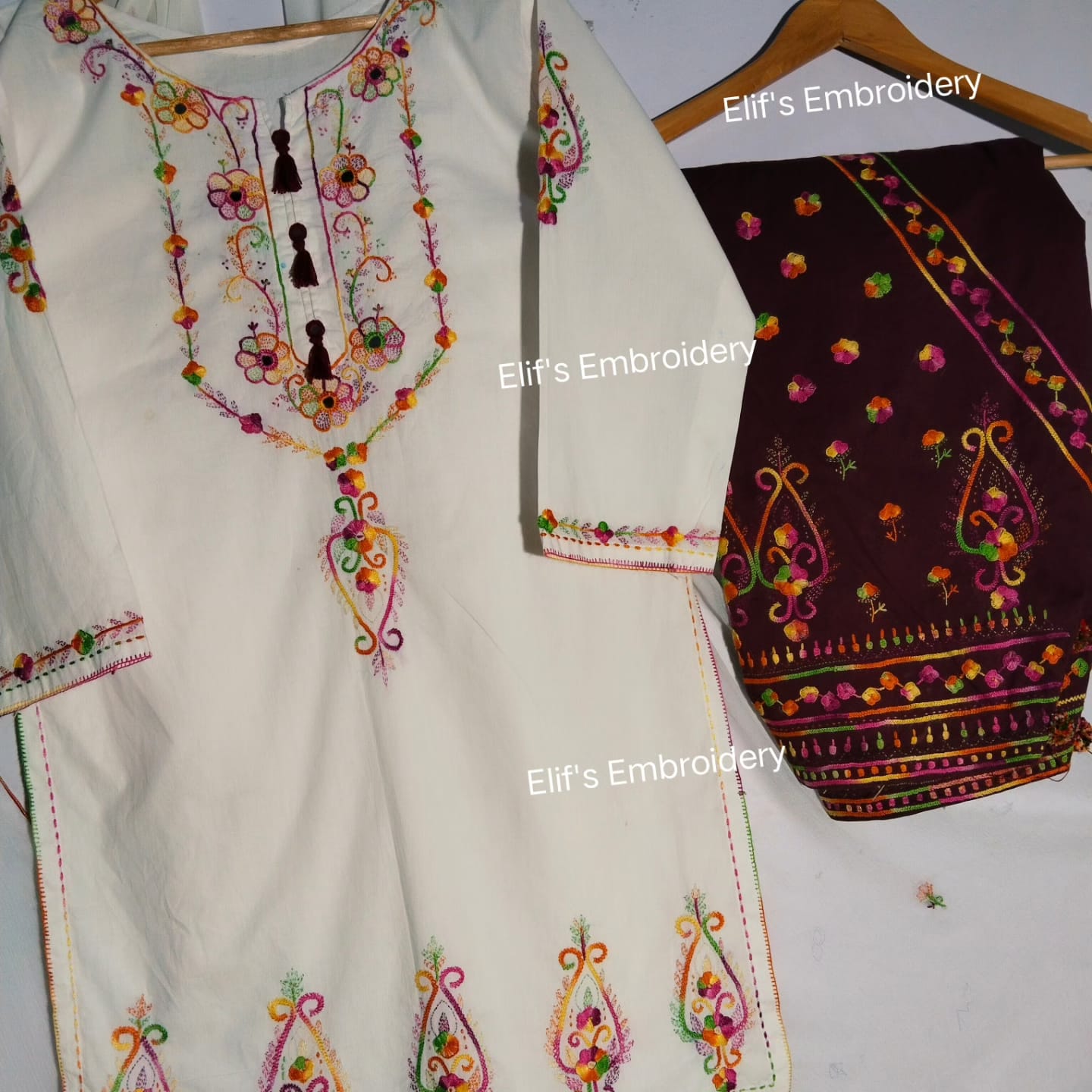 Hoor e Ain - 3Pc Hand Embroidered Suit