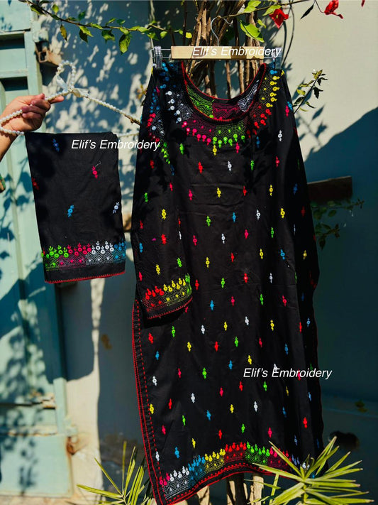 Nashwa - 2Pc Hand Embroidered Suit