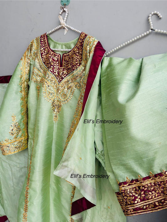 Royal Bloom - 3 PC Hand Embroidered Suit