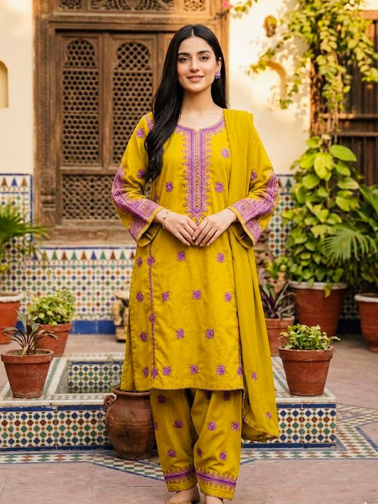 Safiya - 3Pc Hand Embroidered Suit