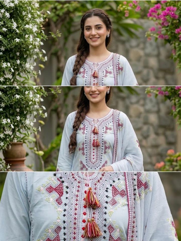 Ayzel - 3Pc Hand Embroidered Suit