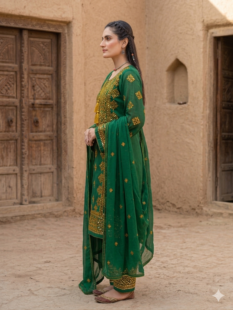 sophia  - 3Pc Hand Embroidered Suit