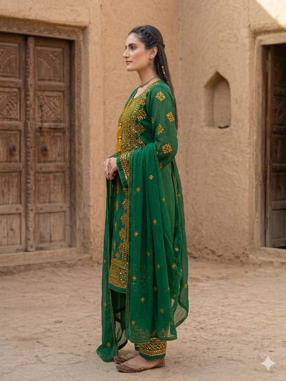 sophia  - 3Pc Hand Embroidered Suit