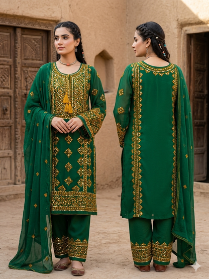 sophia  - 3Pc Hand Embroidered Suit