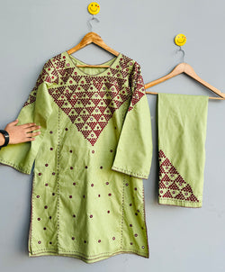Sparkling Pista Dreams - 2Pc Hand Embroidered Suit