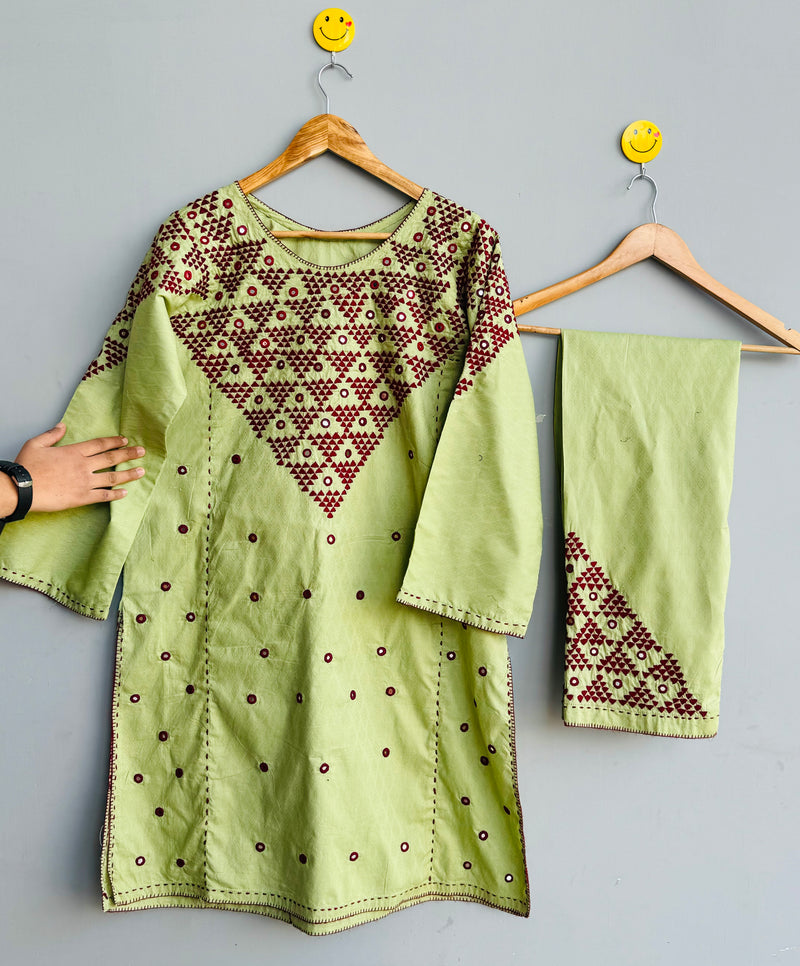 Sparkling Pista Dreams - 2Pc Hand Embroidered Suit
