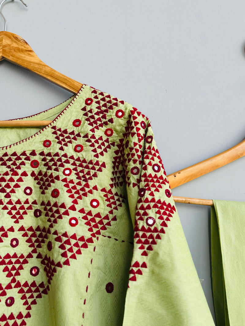 Sparkling Pista Dreams - 2Pc Hand Embroidered Suit