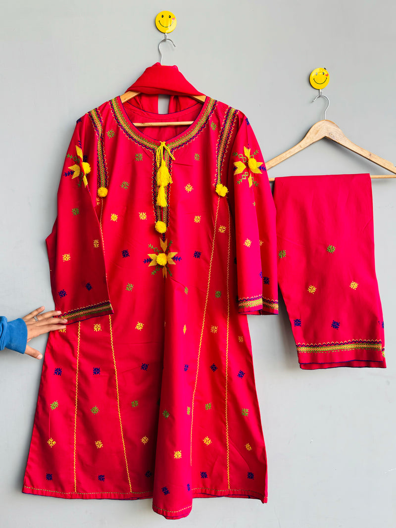 Dur e Fishan - 3Pc Hand Embroidered Suit