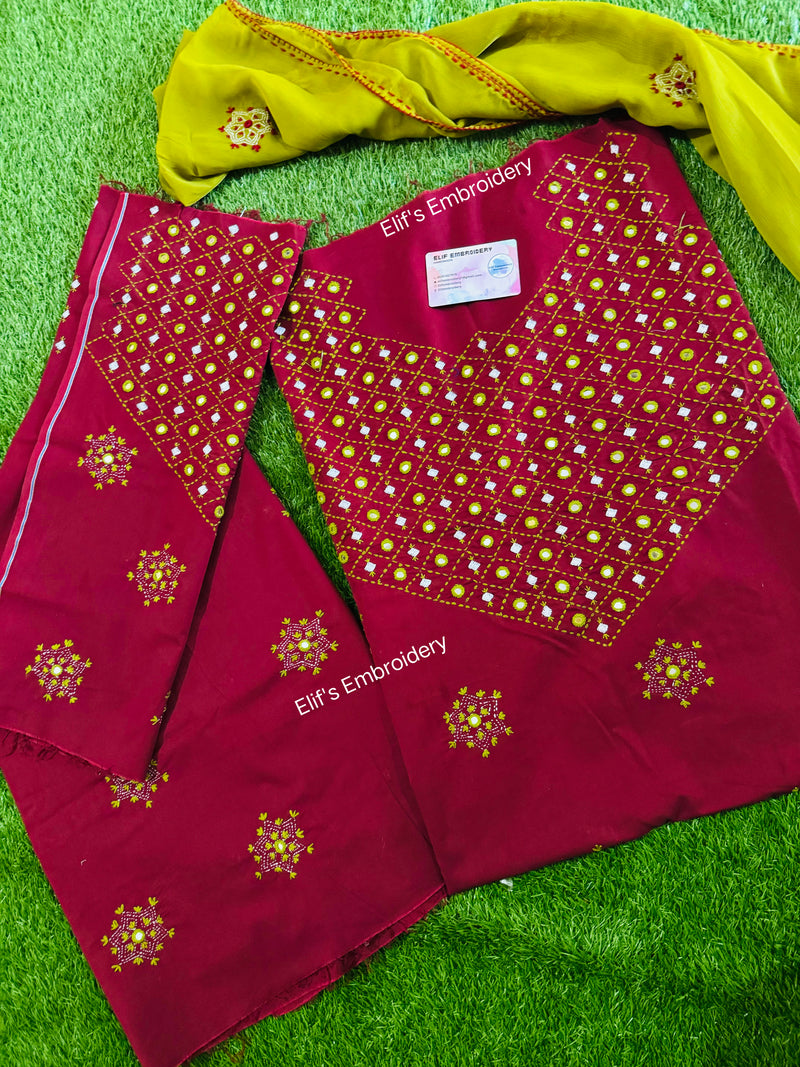 Mehr-e-Noor - Hand Embroidered 3Pc Suit