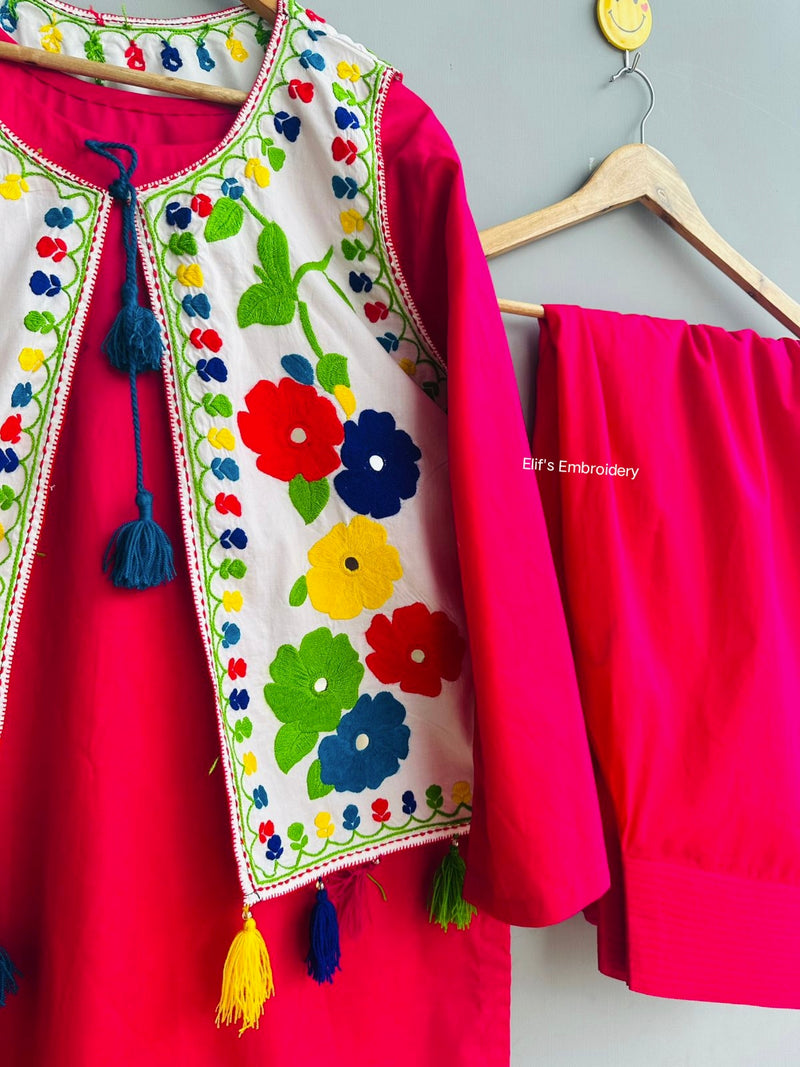 Zaib-e-Gulnaar - 3Pc Hand Embroidered Suit