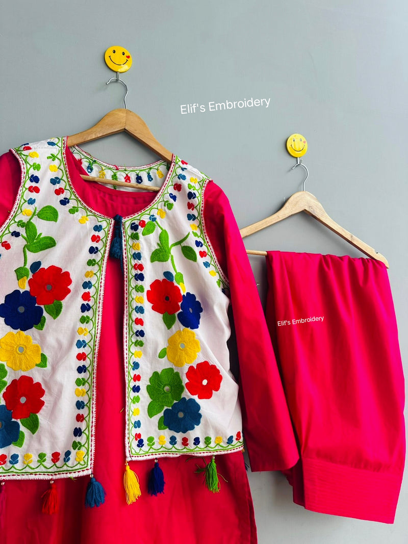 Zaib-e-Gulnaar - 3Pc Hand Embroidered Suit
