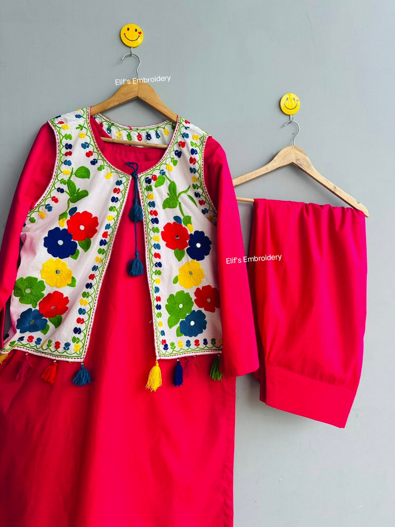 Zaib-e-Gulnaar - 3Pc Hand Embroidered Suit