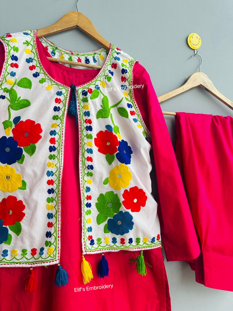 Zaib-e-Gulnaar - 3Pc Hand Embroidered Suit