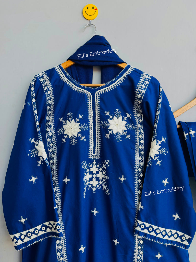 Rang-e-Elif - 3Pc Hand Embroidered Suit