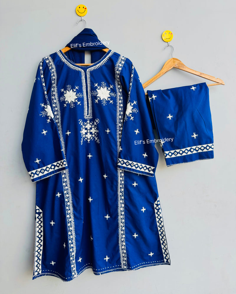 Rang-e-Elif - 3Pc Hand Embroidered Suit