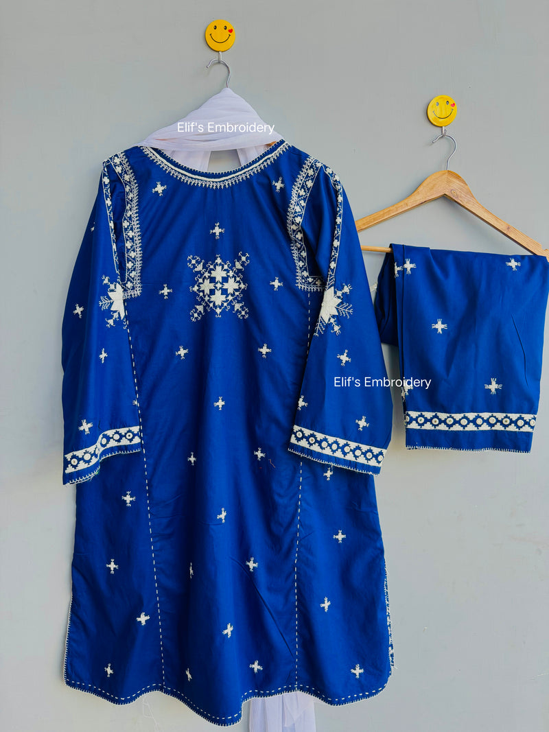 Rang-e-Elif - 3Pc Hand Embroidered Suit