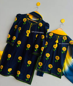 Sunflower-3Pc Hand Embroidered