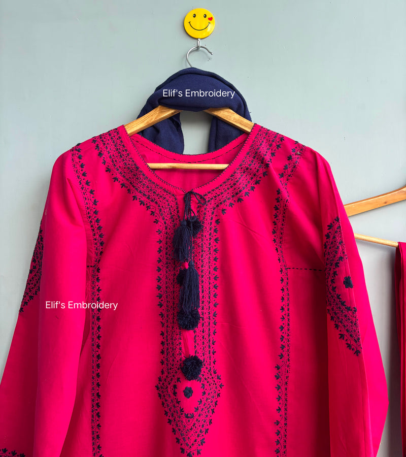 Rosy Resham - 3pc Hand Embroidered Suit