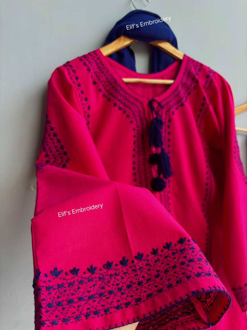Rosy Resham - 3pc Hand Embroidered Suit