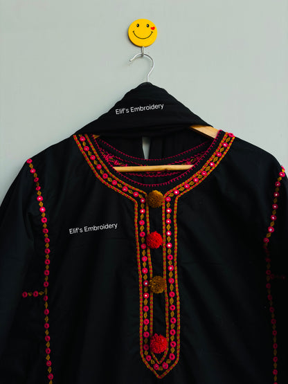 Noor-e-Aaina - 2Pc Hand Embroidered Kurta Trouser