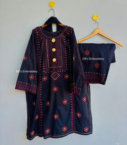 Kohinoor - 3Pc Hand Embroidered Suit