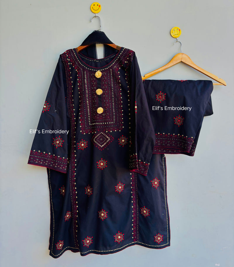 Kohinoor - 3Pc Hand Embroidered Suit