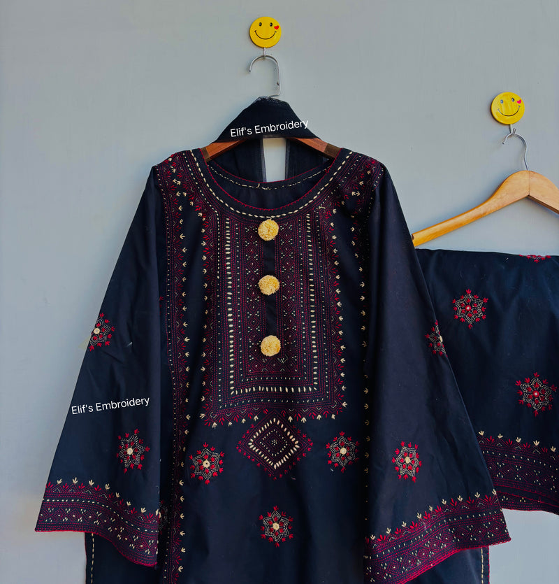 Kohinoor - 3Pc Hand Embroidered Suit