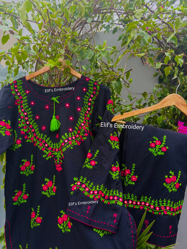 noor-e-rang - 2Pc Hand Embroidered Suit