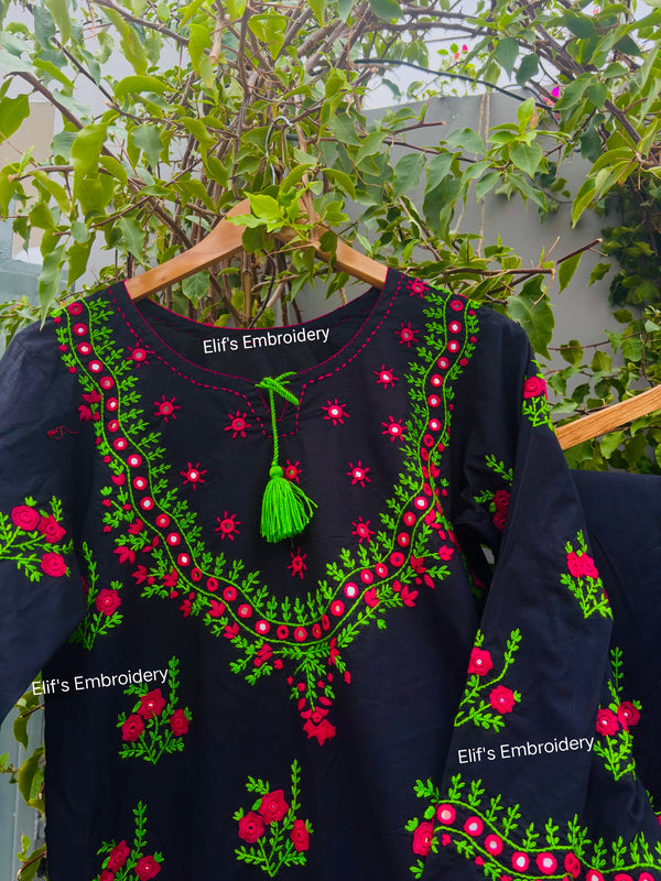 noor-e-rang - 2Pc Hand Embroidered Suit