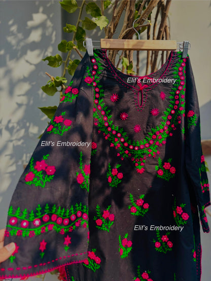 Raveesha - 1Pc Hand Embroidered Shirt