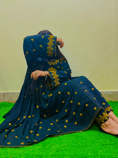 Siyah Saaz - 2Pc Hand Embroidered Suit