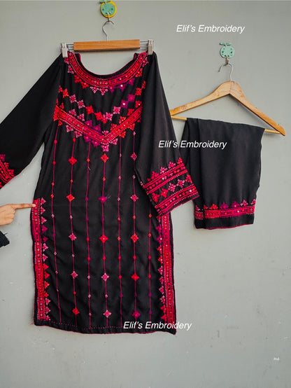Zolvina - 2Pc Hand Embroidered Suit