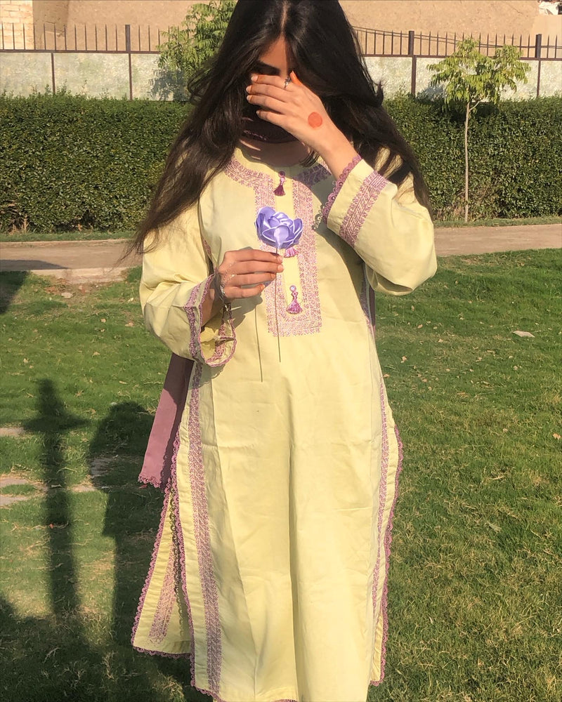 Pistachio Edit - 3Pc Hand Embroidered Suit