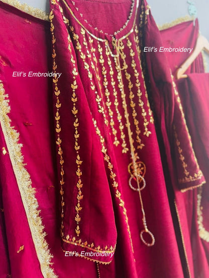 Zelina Nur - 3Pc Hand Embroidered Suit