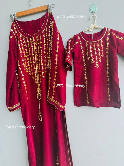 Zelina Nur - 3Pc Hand Embroidered Suit