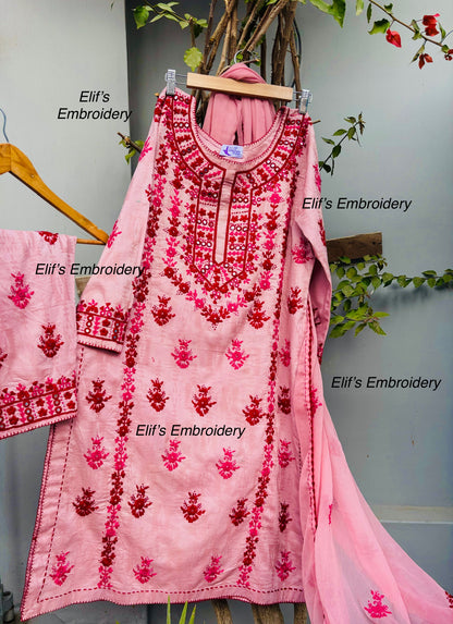 Hadeel - 3Pc Hand Embroidered Suit