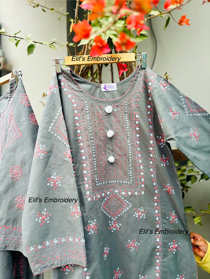 Husna - 2Pc Hand Embroidered Suit