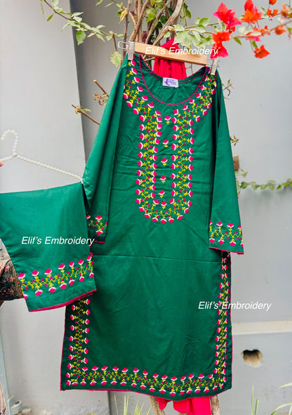 Hibah - 3Pc Hand Embroidered Suit
