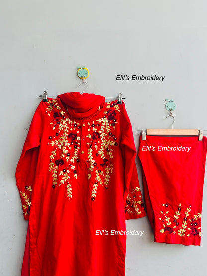 Noor-e-Laal Hand-Embroidered Suit - 3Pc