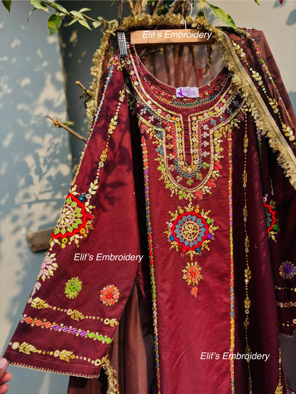 Mahina - 3Pc Hand Embroidered Suit