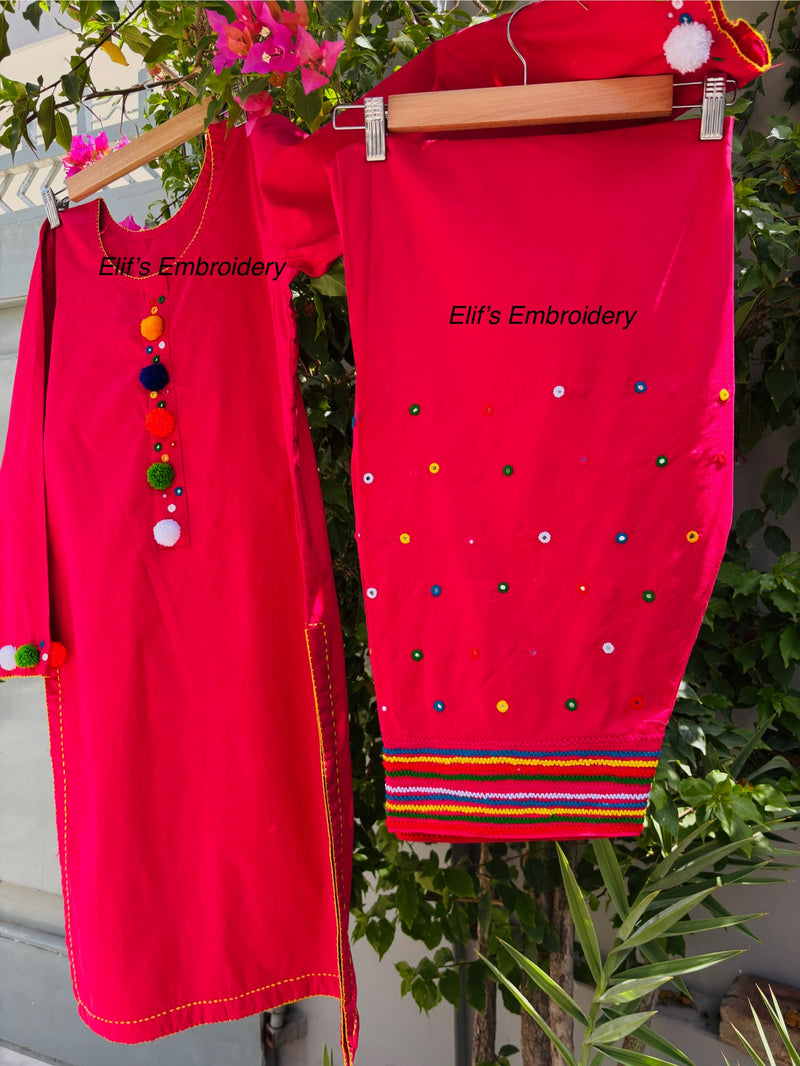 Blush Bloom - 2Pc Hand Embroidered Suit