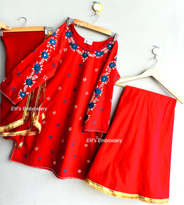Arwa - 3Pc Hand Embroidered suit
