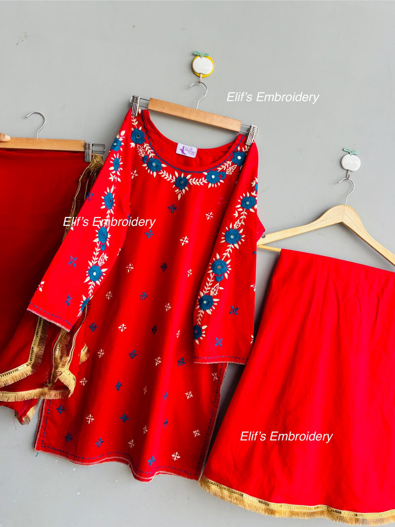 Arwa - 3Pc Hand Embroidered suit
