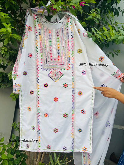 Mahbir - 3Pc Hand Embroidered Suit