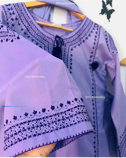 Gul-e-Aab - 3Pc Hand Embroidered Suit