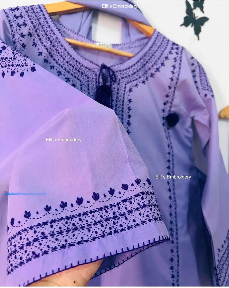 Gul-e-Aab - 3Pc Hand Embroidered Suit