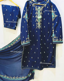 Ruq e Gul - 3Pc Hand Embroidered Suit